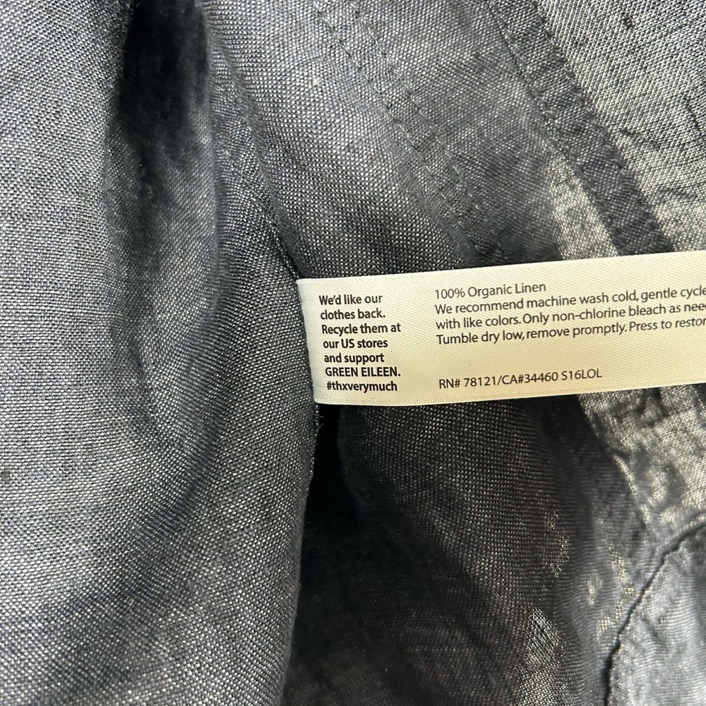 Eileen Fisher 100% Organic Linen Gray Blue Delave Jacket - Picture 5 of 6